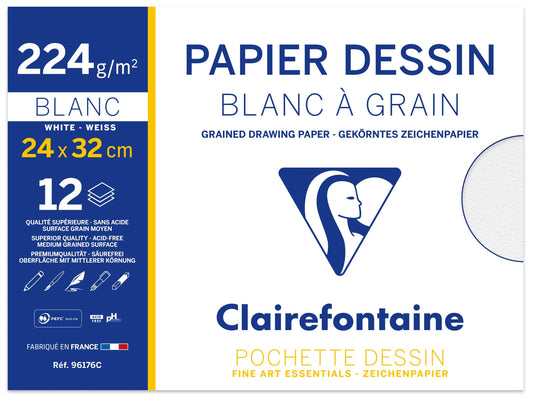 CLT Papier Dessin Blanc à Grain