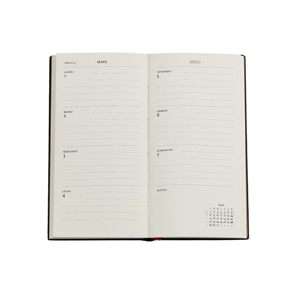 PBKS Agenda Slim Semainier Horizontal Rigide