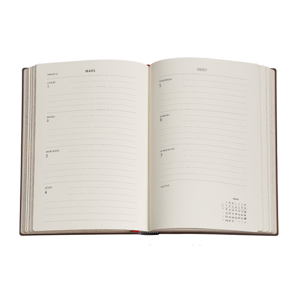 PBKS Agenda Midi Semainier Horizontal Flexis Souple