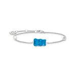 TSB Bracelet Haribo Ours d'or bleu, perle & zirconia