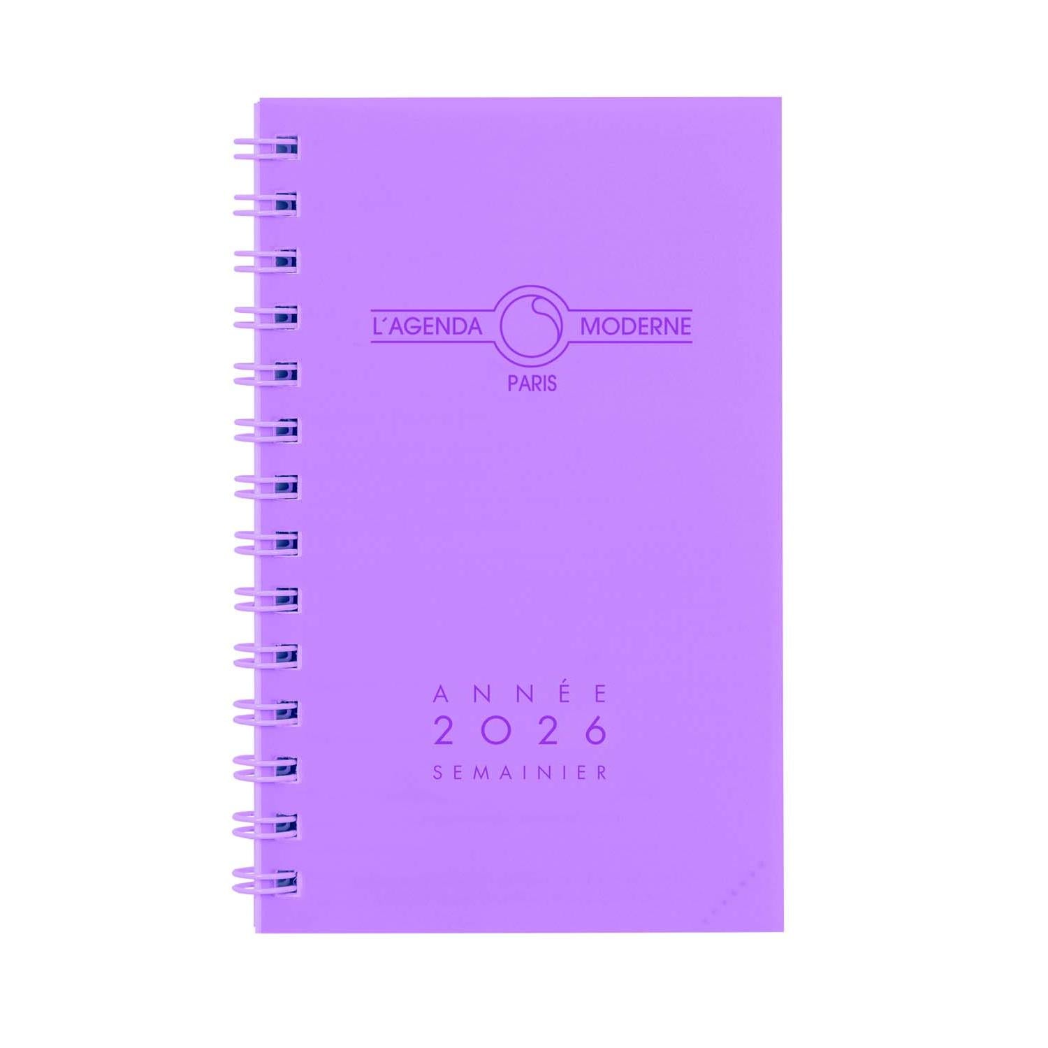 AGM Agenda Moderne 12,5x8 Polypro Transparent Spirale Semainier-Agenda-Agenda Moderne-Papeterie du Dôme