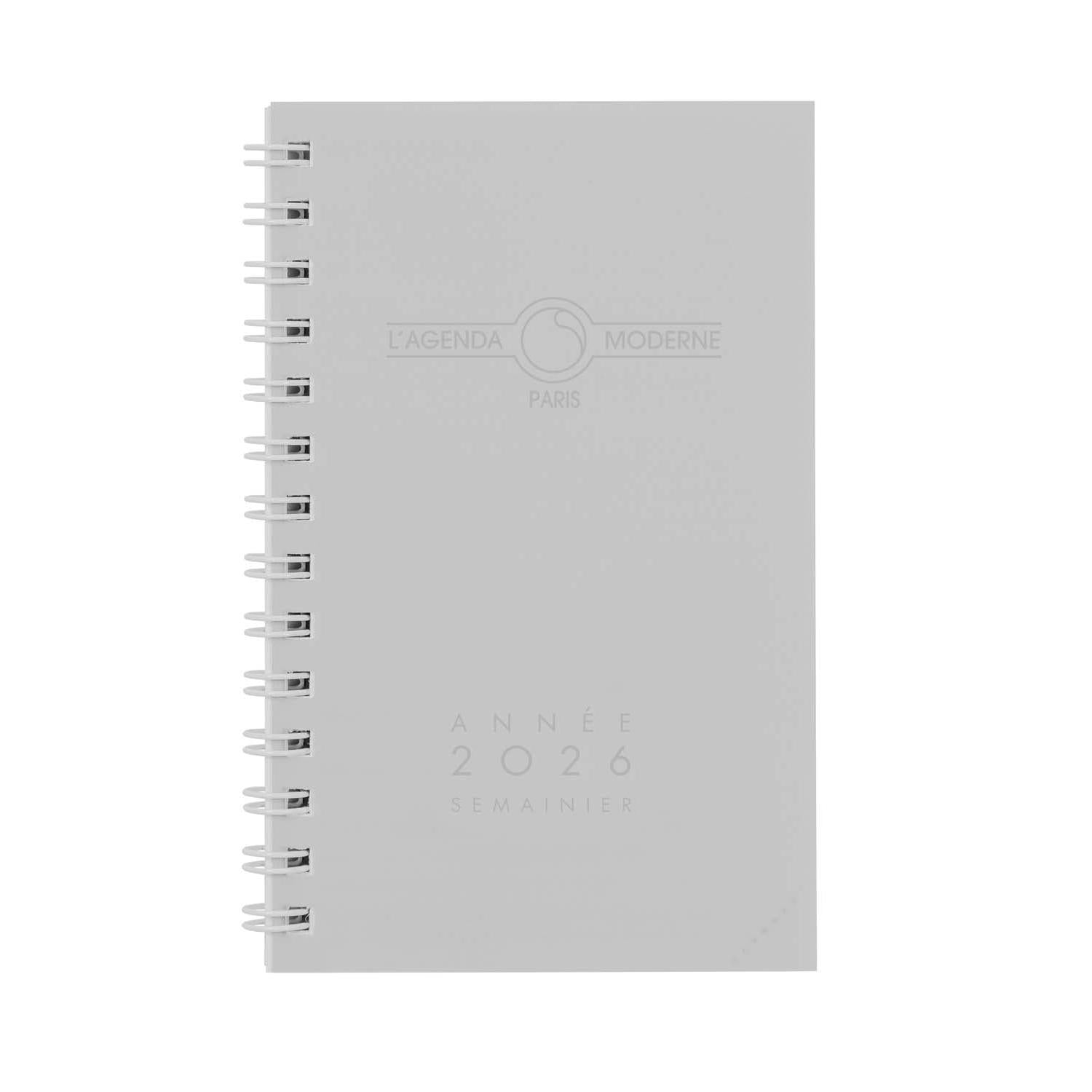 AGM Agenda Moderne 12,5x8 Polypro Transparent Spirale Semainier-Agenda-Agenda Moderne-Papeterie du Dôme