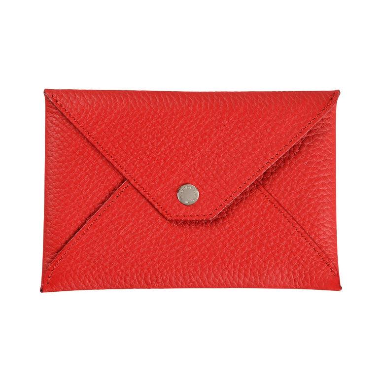 AGM Agenda Moderne Enveloppe Papier Identité Camargue Cuir de Taurillon-Pochettes-Agenda Moderne-Rouge-Papeterie du Dôme