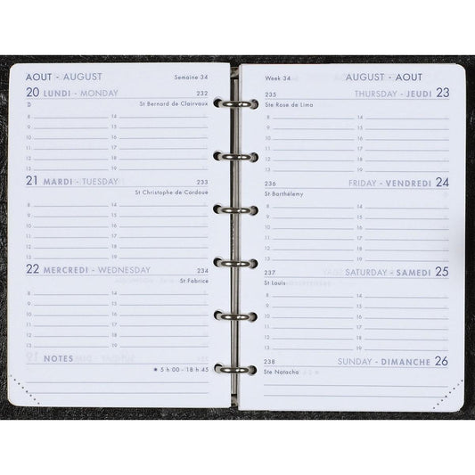 AGM Agenda Moderne Modulable Mini Organiseur Format 13 Pekari Cuir de Porc 124x80-Agenda-Agenda Moderne-Papeterie du Dôme