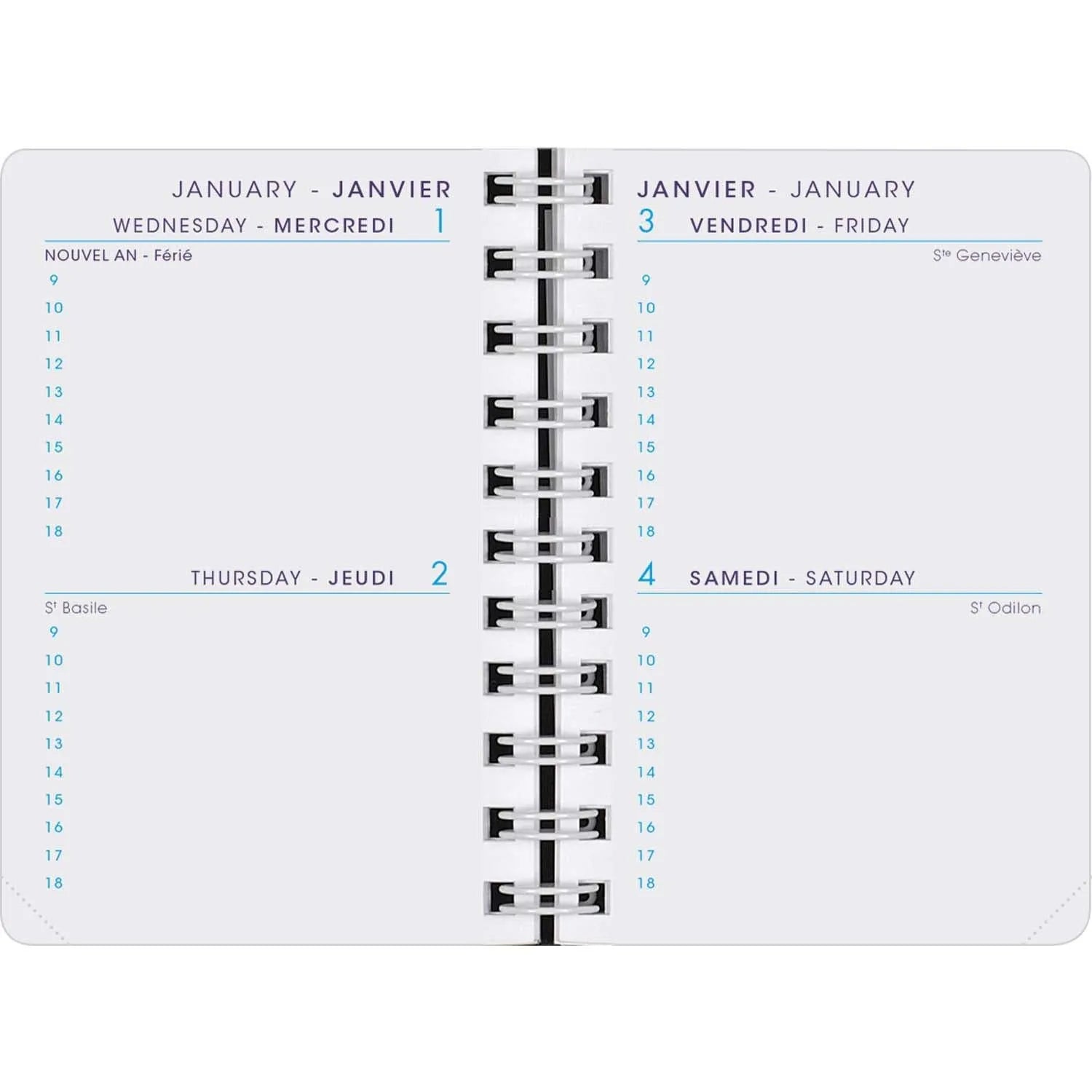 AGM Agenda Moderne Recharge 10cm 2 jours par page INT8310/2-Recharge Agenda-Agenda Moderne-Papeterie du Dôme