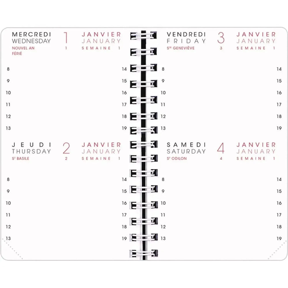 AGM Agenda Moderne Recharge 13 cm 2Jours/Page - Annuelle - Tranche Or-Recharge Agenda-Agenda Moderne-Papeterie du Dôme