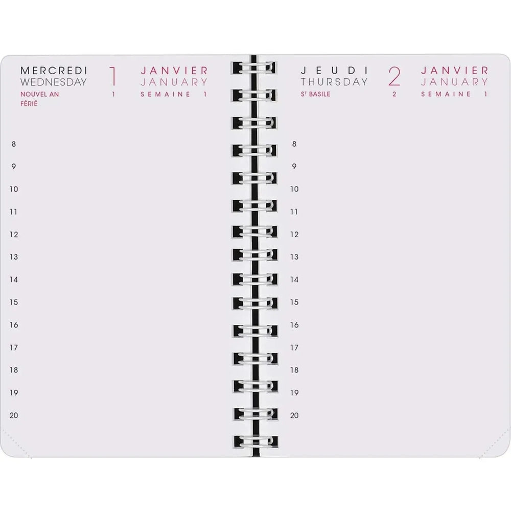 AGM Agenda Moderne Recharge 13cm 1Jour/Page - 2 Semestres - Tranche Or-Recharge Agenda-Agenda Moderne-Papeterie du Dôme