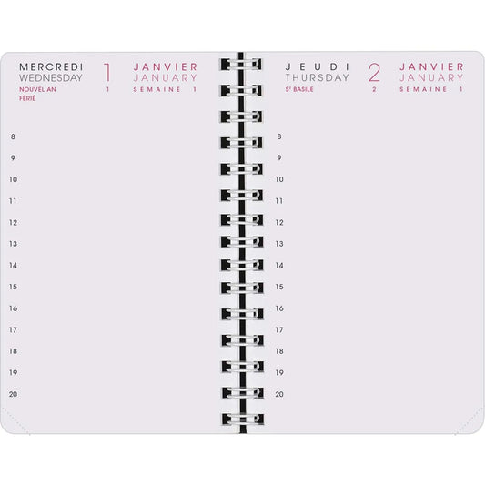 AGM Agenda Moderne Recharge 13cm 1Jour/Page - 2 Semestres - Tranche Or-Recharge Agenda-Agenda Moderne-Papeterie du Dôme