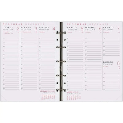 AGM Agenda Moderne Recharge ABA Semaine/2Pages - Semainier - Tranche Or-Recharge Agenda-Agenda Moderne-Papeterie du Dôme