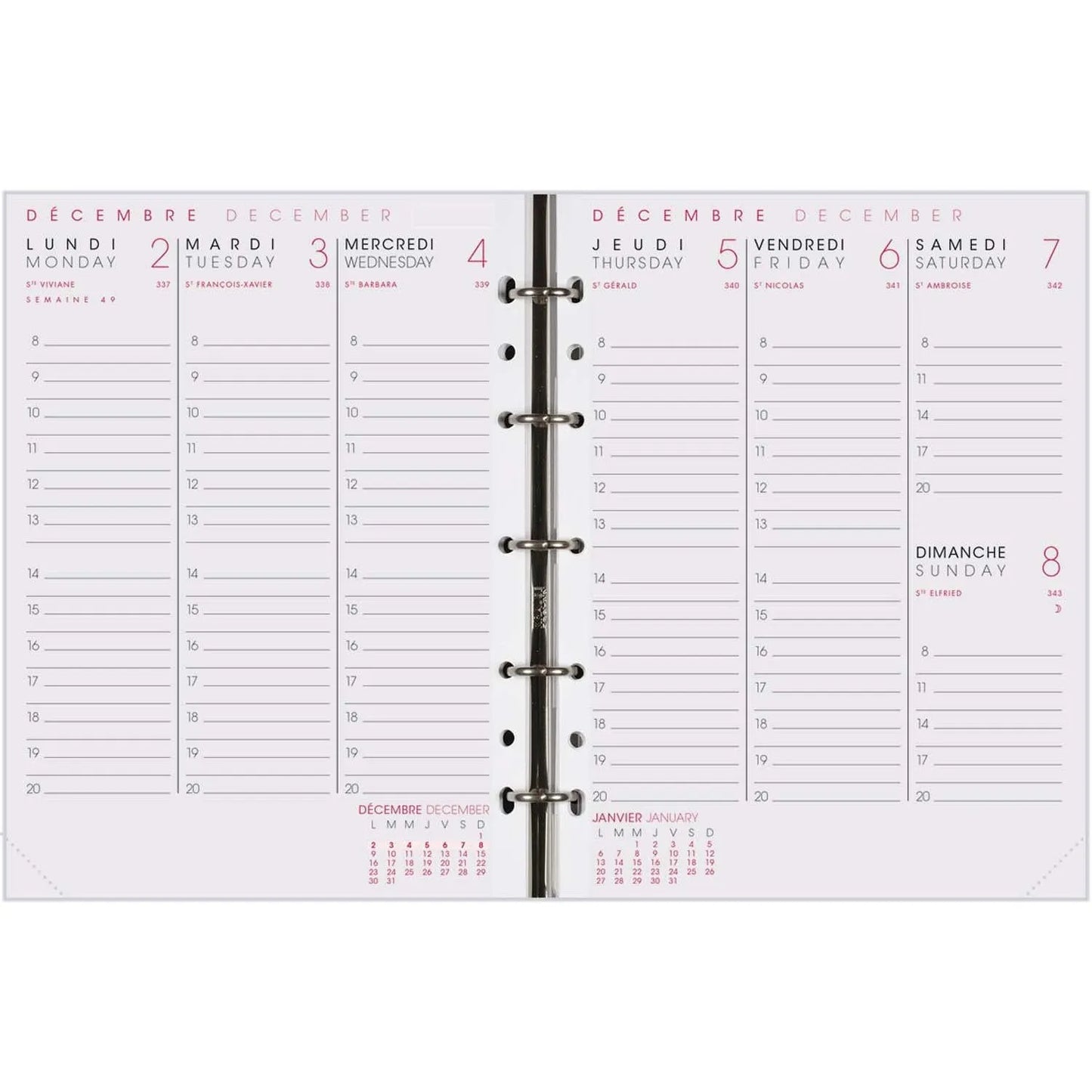 AGM Agenda Moderne Recharge ABA Semaine/2Pages - Semainier - Tranche Or-Recharge Agenda-Agenda Moderne-Papeterie du Dôme