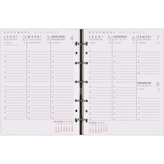AGM Agenda Moderne Recharge ABA Semaine/2Pages - Semainier - Tranche Or-Recharge Agenda-Agenda Moderne-Papeterie du Dôme