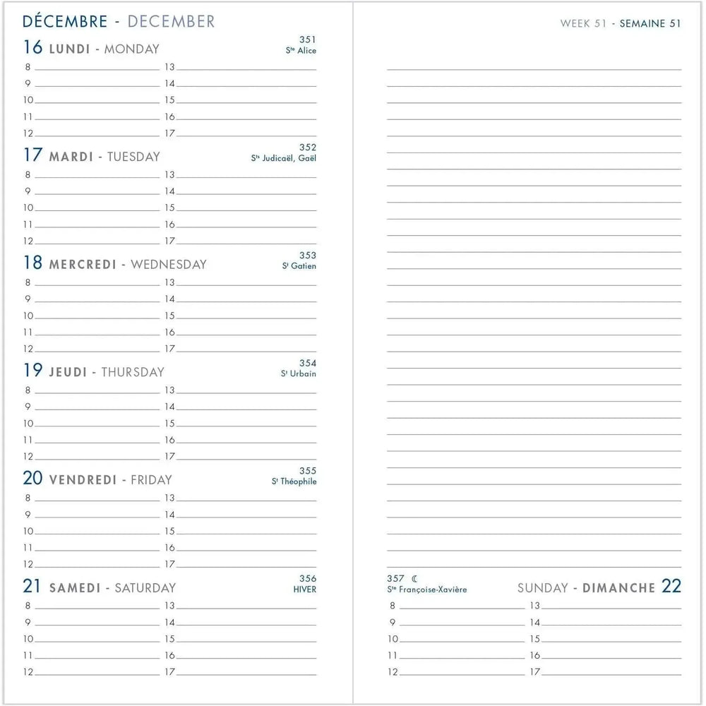 AGM Agenda Moderne Recharge Agenda 7+Notes Brochée INT3001-Recharge Agenda-Agenda Moderne-Papeterie du Dôme