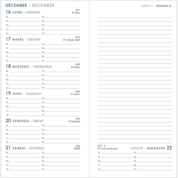 AGM Agenda Moderne Recharge Agenda 7+Notes Brochée INT3001-Recharge Agenda-Agenda Moderne-Papeterie du Dôme