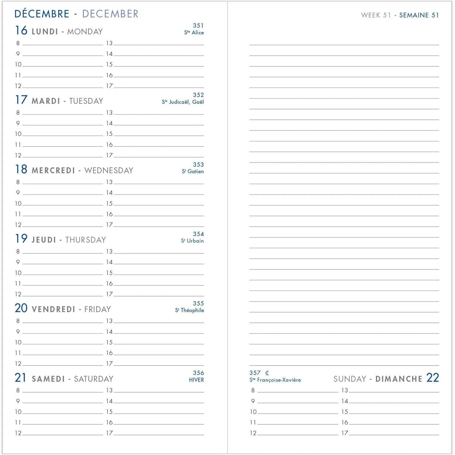 AGM Agenda Moderne Recharge Agenda 7+Notes Brochée INT3001-Recharge Agenda-Agenda Moderne-Papeterie du Dôme