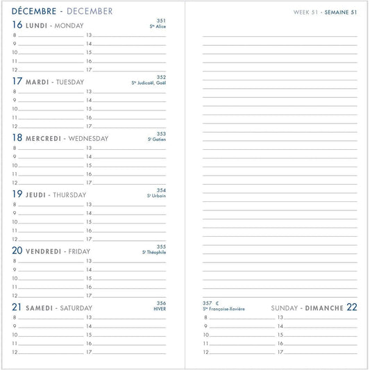 AGM Agenda Moderne Recharge Agenda 7+Notes Brochée INT3001-Recharge Agenda-Agenda Moderne-Papeterie du Dôme