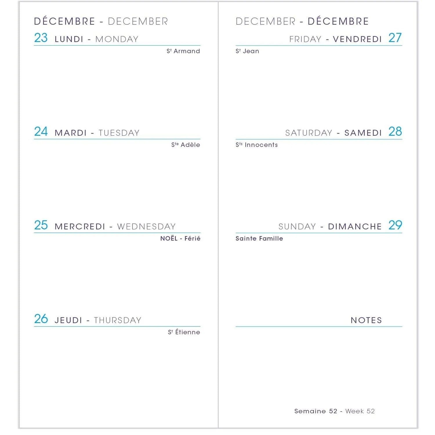 AGM Agenda Moderne Recharge Brochée Minisem - Annuelle - Tranche Or-Recharge Agenda-Agenda Moderne-Papeterie du Dôme