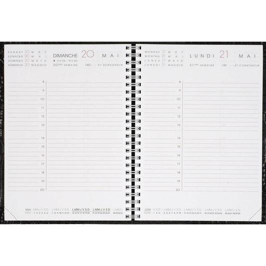AGM Agenda Moderne Recharge Bureau Spiralée 1J/P Semestre INTAB1J-Recharge Agenda-Agenda Moderne-Papeterie du Dôme