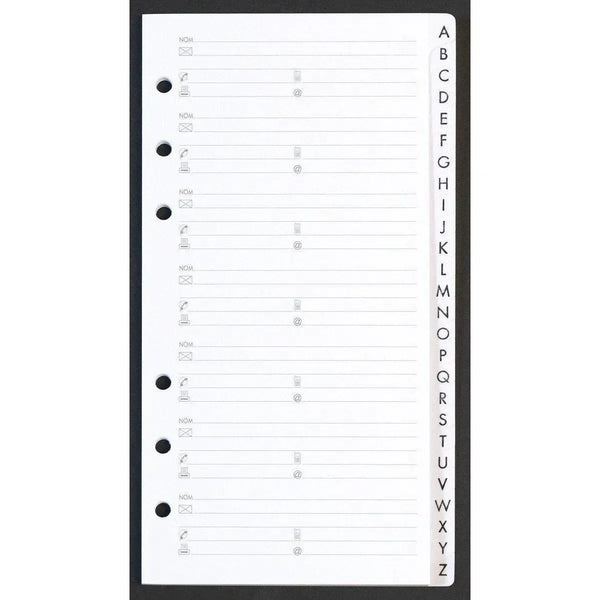 AGM Agenda Moderne Recharge Encoches A-Z International x26-Recharge-Agenda Moderne-Papeterie du Dôme