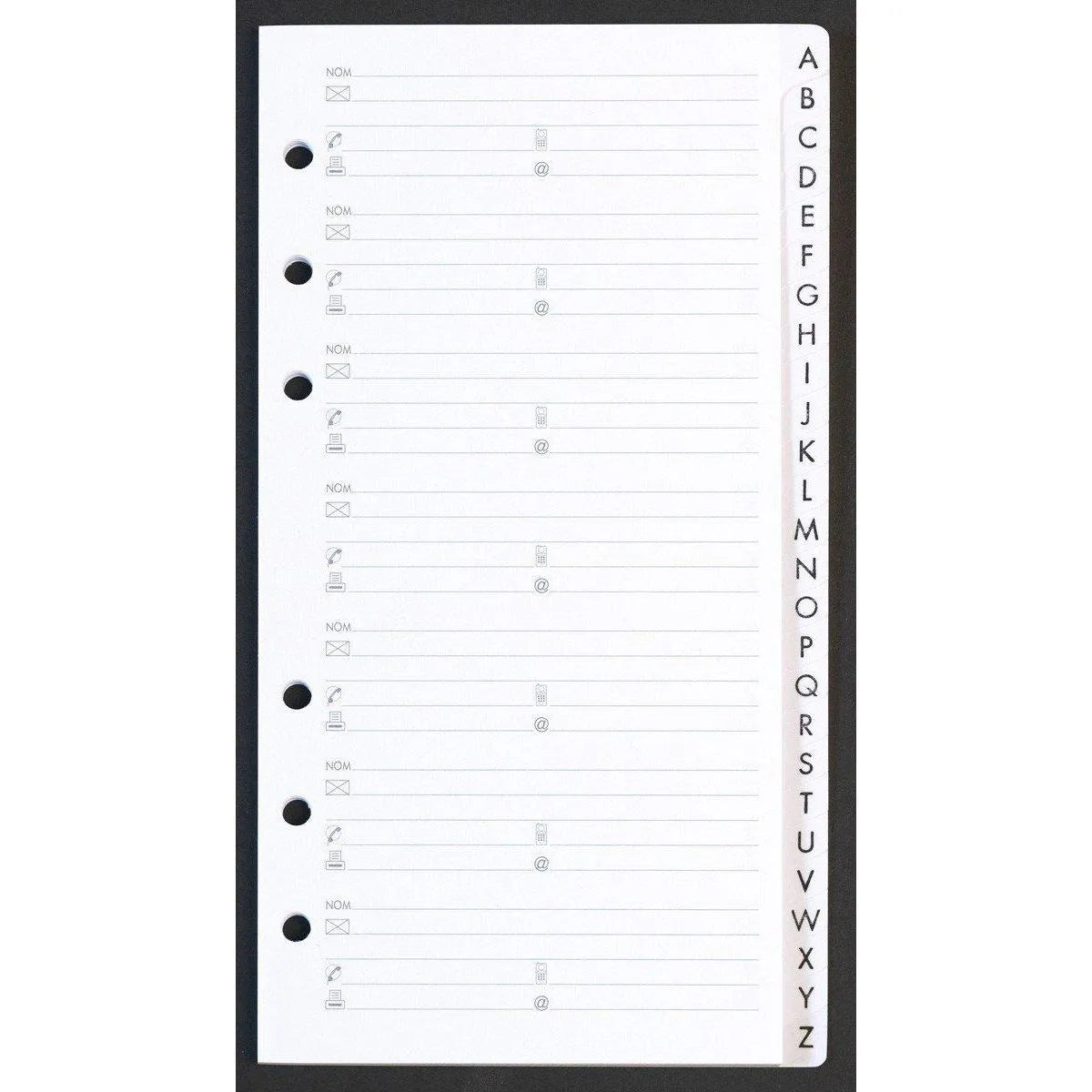 AGM Agenda Moderne Recharge Encoches A-Z International x26-Recharge-Agenda Moderne-Papeterie du Dôme