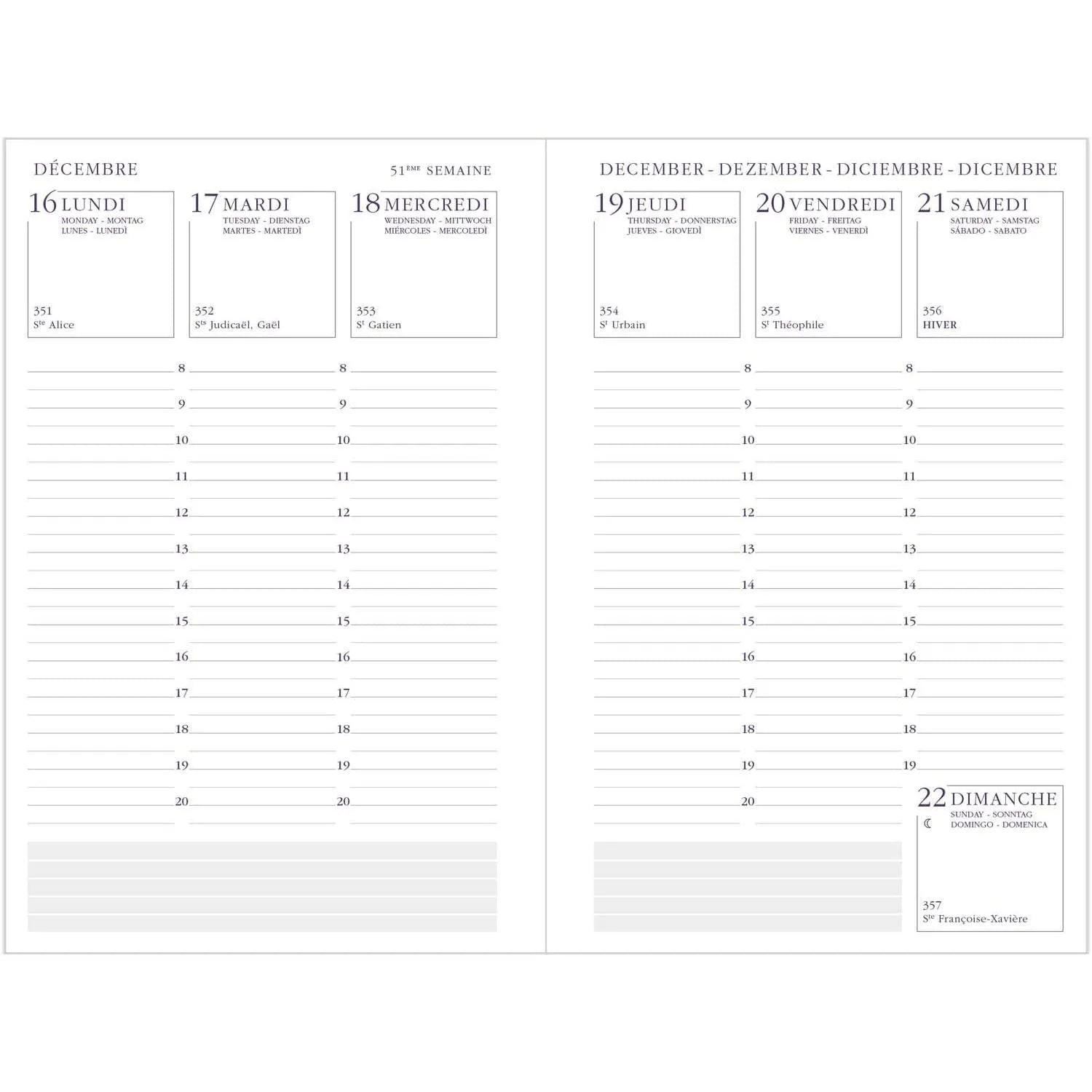 AGM Agenda Moderne Recharge Europe Brochée - Tranche Or INT351-Recharge Agenda-Agenda Moderne-Papeterie du Dôme
