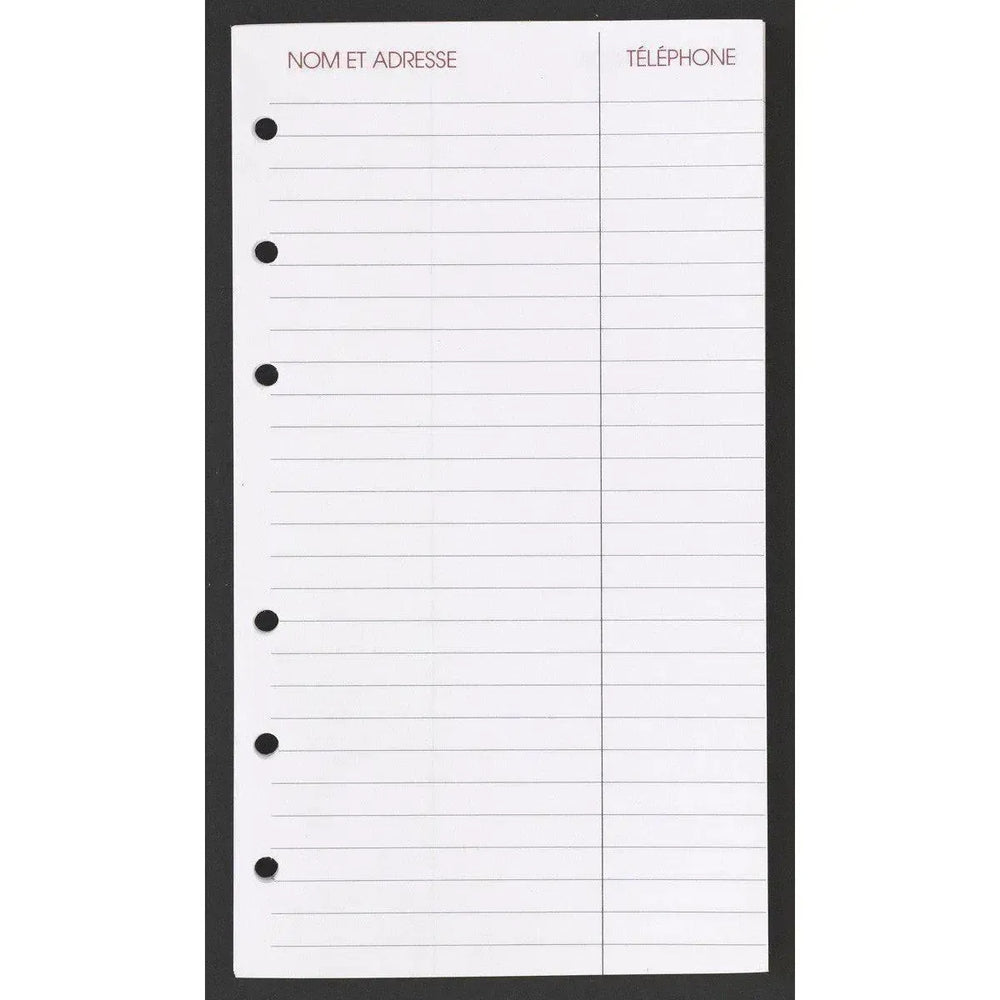 AGM Agenda Moderne Recharge Feuilles Adresses Hebdoplan x26-Recharges Autres-Agenda Moderne-Papeterie du Dôme