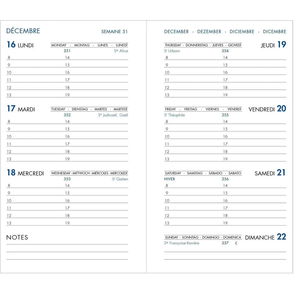 AGM Agenda Moderne Recharge Hebdoplan Brochée - Semainier - Planning+Répertoire INT2001-Recharge Agenda-Agenda Moderne-Papeterie du Dôme
