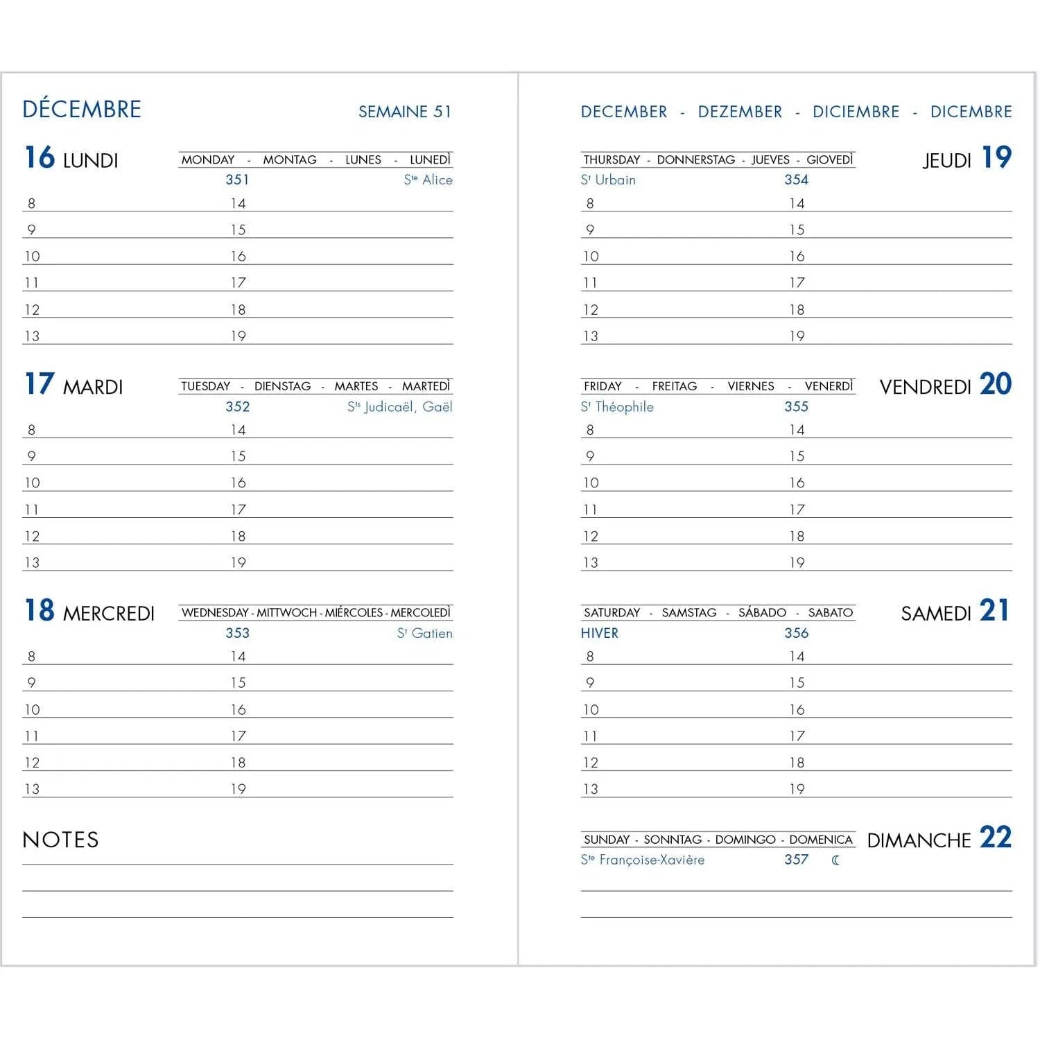 AGM Agenda Moderne Recharge Hebdoplan Brochée - Semainier - Planning+Répertoire INT2001-Recharge Agenda-Agenda Moderne-Papeterie du Dôme