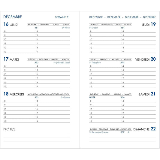 AGM Agenda Moderne Recharge Hebdoplan Brochée - Semainier - Planning+Répertoire INT2001-Recharge Agenda-Agenda Moderne-Papeterie du Dôme