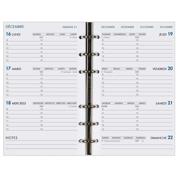 AGM Agenda Moderne Recharge Hebdoplan Perforée - Semainier - Tranche Or-Recharge Agenda-Agenda Moderne-Papeterie du Dôme