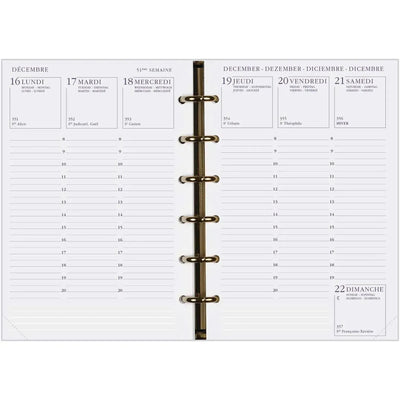 AGM Agenda Moderne Recharge Perforée Europe - Semainier - Tranche Or-Recharge Agenda-Agenda Moderne-Papeterie du Dôme