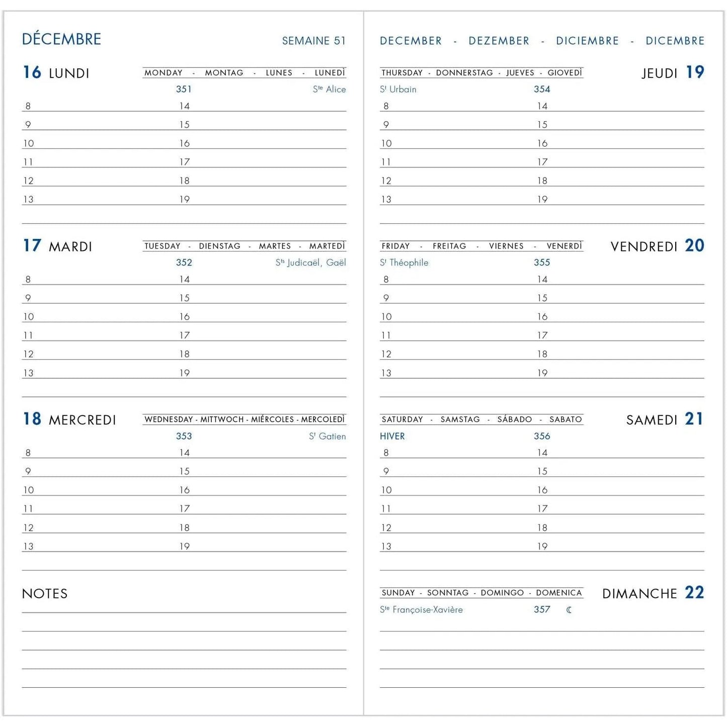 AGM Agenda Moderne Recharge Semainier Europlanning - Semestres - Tranche Or-Recharge Agenda-Agenda Moderne-Papeterie du Dôme