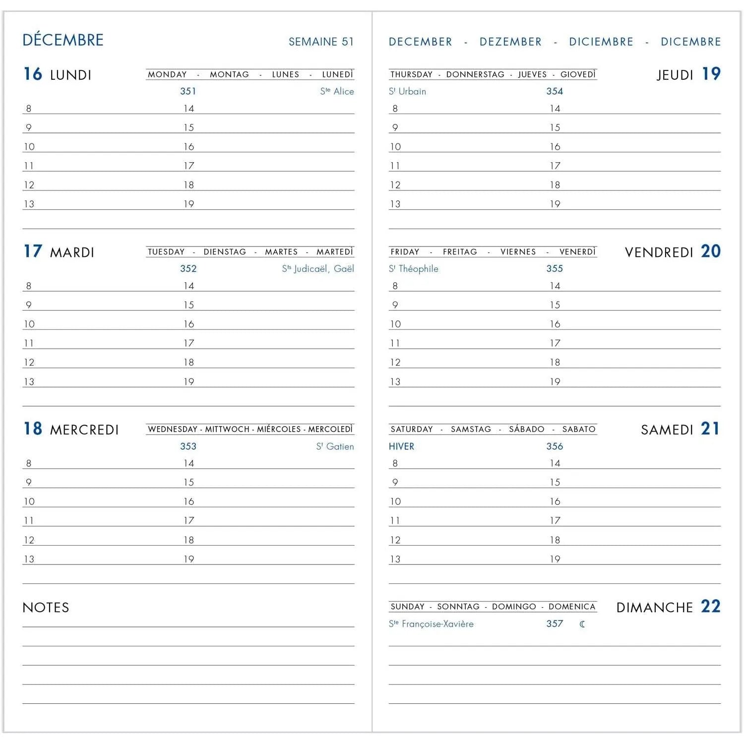 AGM Agenda Moderne Recharge Semainier Europlanning - Semestres - Tranche Or-Recharge Agenda-Agenda Moderne-Papeterie du Dôme