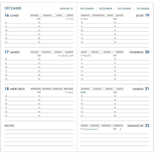 AGM Agenda Moderne Recharge Semainier Europlanning - Semestres - Tranche Or-Recharge Agenda-Agenda Moderne-Papeterie du Dôme