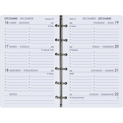 AGM Agenda Moderne Recharge Semainier Perforée - Format 13 cm - Tranche Or-Recharge Agenda-Agenda Moderne-Papeterie du Dôme