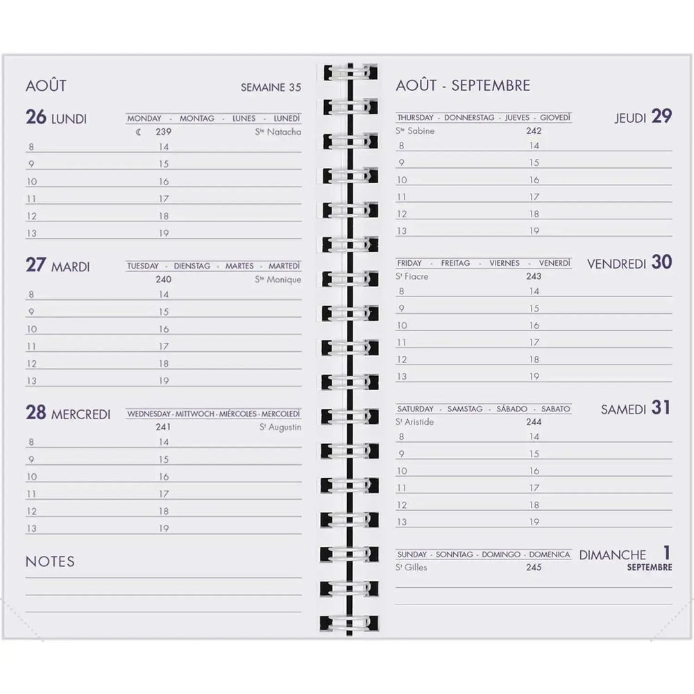 AGM Agenda Moderne Recharge Spiralée Hebdoplan - Semainier - Tranche Blanche-Recharge Agenda-Agenda Moderne-Papeterie du Dôme