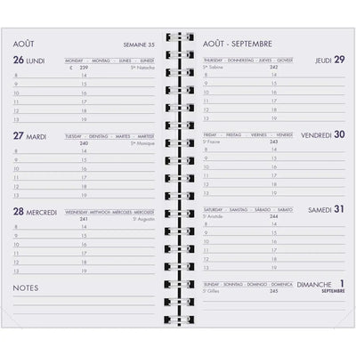 AGM Agenda Moderne Recharge Spiralée Hebdoplan - Semainier - Tranche Blanche-Recharge Agenda-Agenda Moderne-Papeterie du Dôme