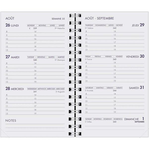 AGM Agenda Moderne Recharge Spiralée Hebdoplan - Semainier - Tranche Blanche-Recharge Agenda-Agenda Moderne-Papeterie du Dôme