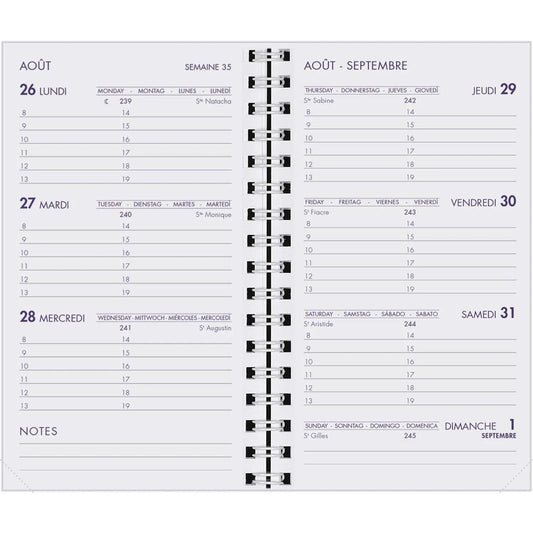 AGM Agenda Moderne Recharge Spiralée Hebdoplan - Semainier - Tranche Blanche-Recharge Agenda-Agenda Moderne-Papeterie du Dôme