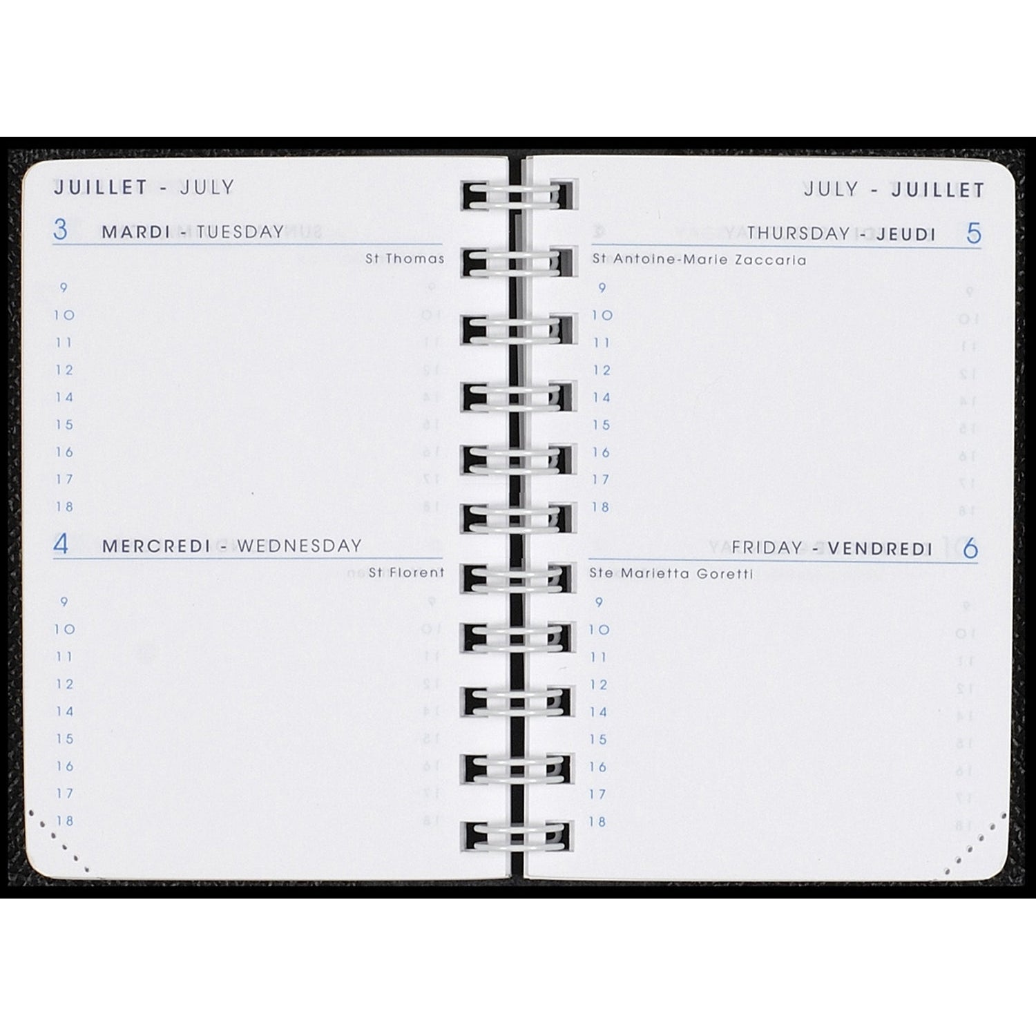 AM Recharge 10cm 2 jours par page INT8310/2-Recharge Agenda-Agenda Moderne-2024-Papeterie du Dôme
