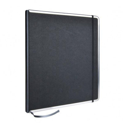 BDK Basic Kontor Carnet-Carnet-Bindewerk-24 x 28 cm-Gris-Blanc-Papeterie du Dôme