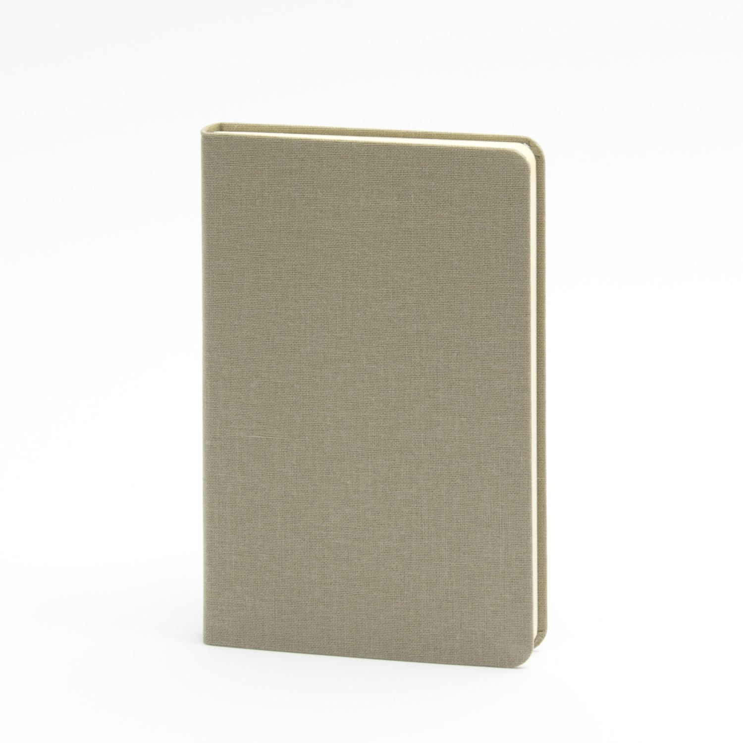 BDK Leinen Carnet-Carnet-Bindewerk-9 x 14 cm-Olive-Blanc-Papeterie du Dôme