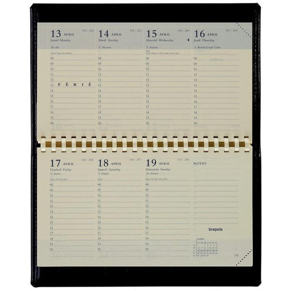 BPL Agenda Accent Genova Noir Semainier-Agenda-Brepols-Papeterie du Dôme