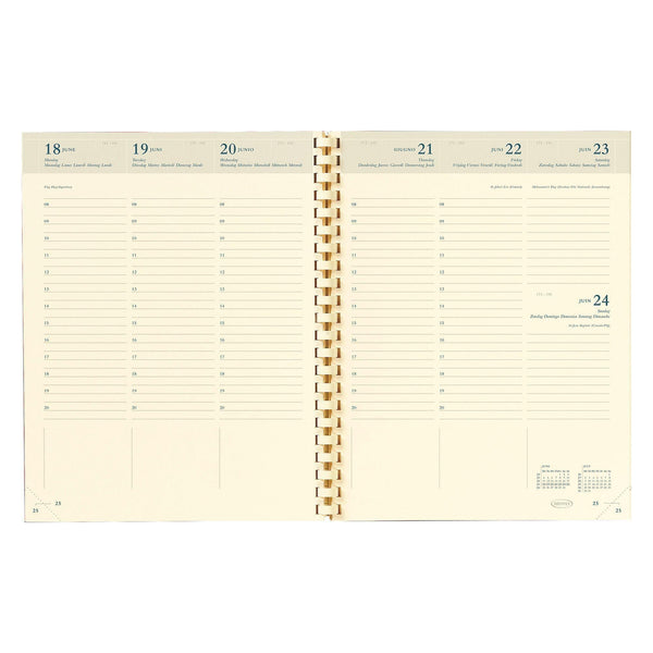 BPL Recharge Agenda Timing Semainier-Recharge Agenda-Brepols-Papeterie du Dôme