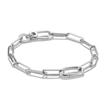 TSB Bracelet Charm Paperclip Connect Link argent