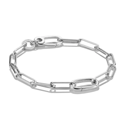 TSB Bracelet Charm Paperclip Connect Link argent