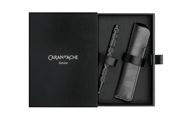 CA Ecridor Black Lines Set Stylo Bille et Cuir-Stylo Bille-Caran d'Ache-Papeterie du Dôme