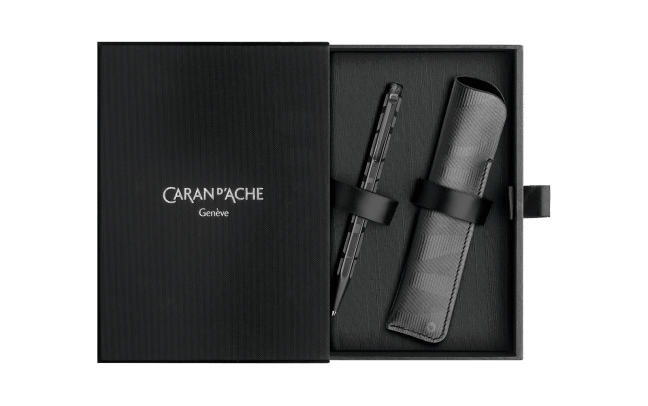 CA Ecridor Black Lines Set Stylo Bille et Cuir-Stylo Bille-Caran d'Ache-Papeterie du Dôme