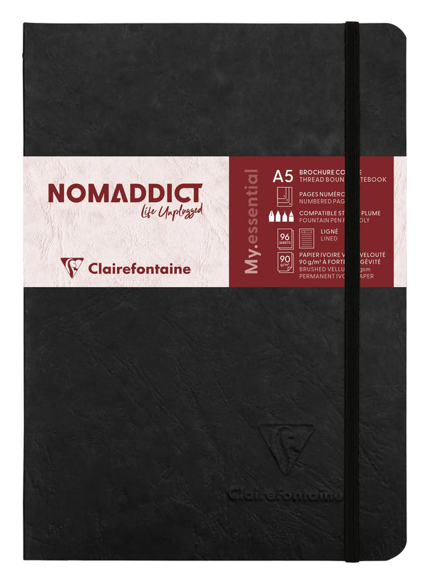 CLT Cahier Age Bag MY.Essential Broché A5 192p-Cahier-Clairefontaine-Ligné-Noir-Papeterie du Dôme