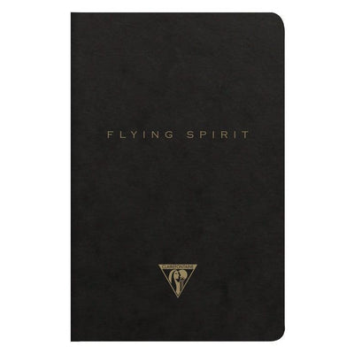 CLT Flying Spirit Carnet Piqure Textile 9x14 96p Ligné Noir-Carnet-Clairefontaine-Papeterie du Dôme