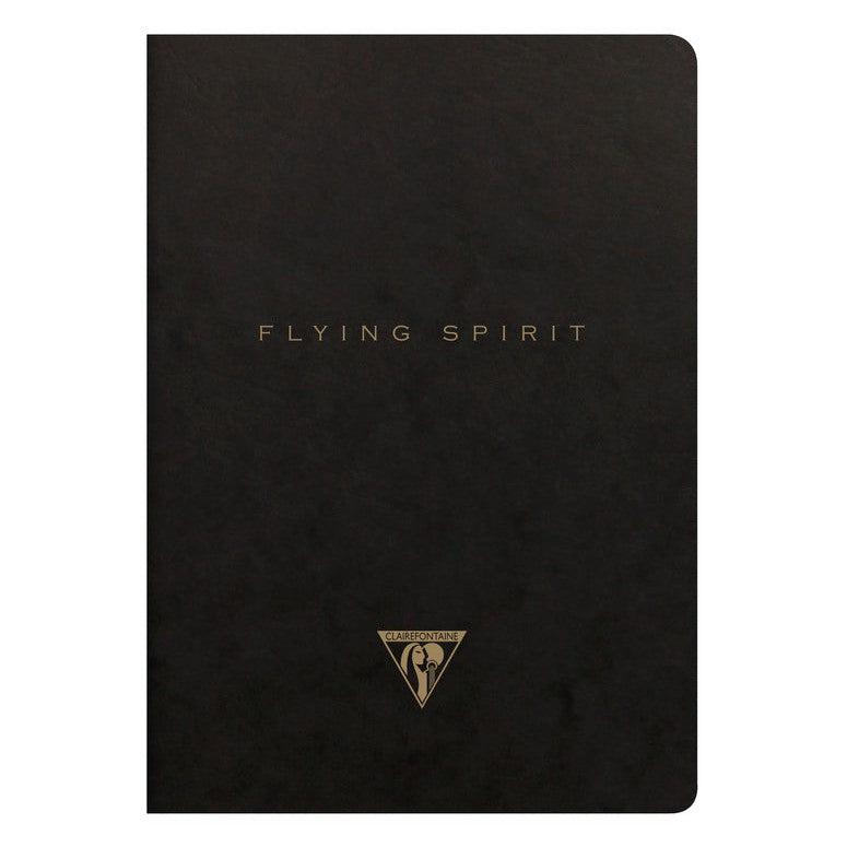 CLT Flying Spirit Carnet Piqure Textile A5 96p Noir-Carnet-Clairefontaine-Papeterie du Dôme